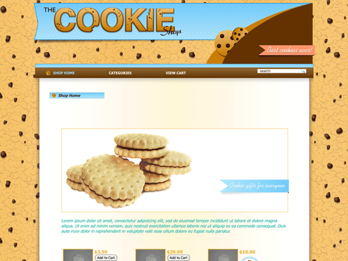 Cookies Theme for Shopping Cart Designer