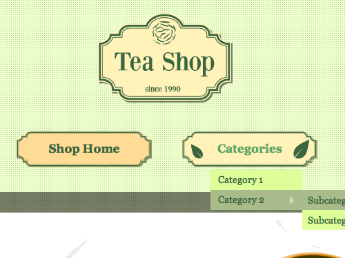 Tea Theme for Shopping Cart Designer - Detail
