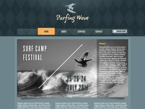 Surfing Wave Theme for Visual Site Designer